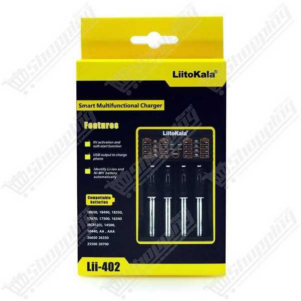 Chargeur de batterie intelligent LiitoKala Lii-402 - 4 slots - Power bank