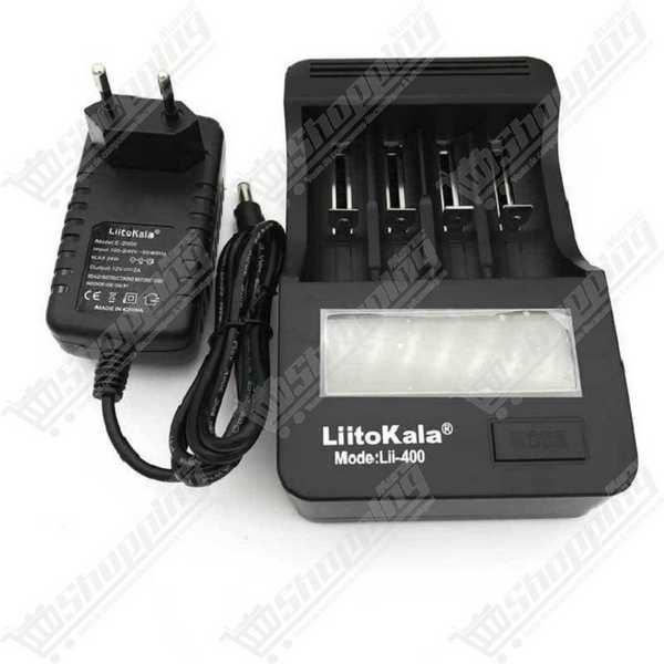 Chargeur de batterie intelligent LiitoKala Lii-400, 4 emplacements, écran LCD, fonction Power Bank
