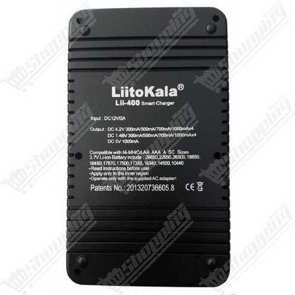Chargeur de batterie intelligent LiitoKala Lii-400, 4 emplacements, écran LCD, fonction Power Bank