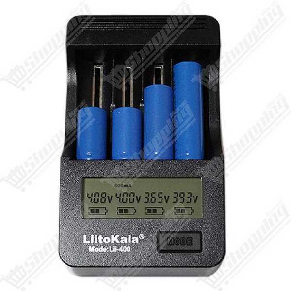 Chargeur de batterie intelligent LiitoKala Lii-400, 4 emplacements, écran LCD, fonction Power Bank
