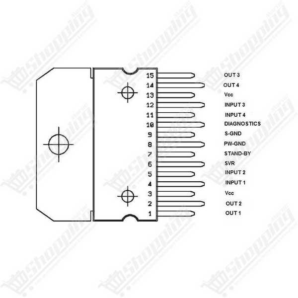 Circuit Intégré Amplificateur Audio TDA7377A 2x30W Dual/Quad