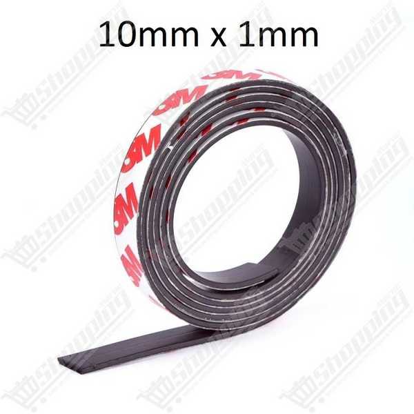 Bande magnétique flexible adhésive 10x1mm - 1 mètre
