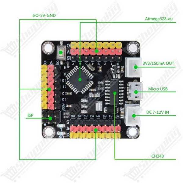 Carte Arduino Nano V3.0 ATmega328P 5V 16MHz Micro USB