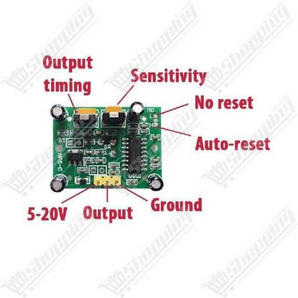 Module capteur de mouvement infrarouge PIR HC-SR501 ajustable