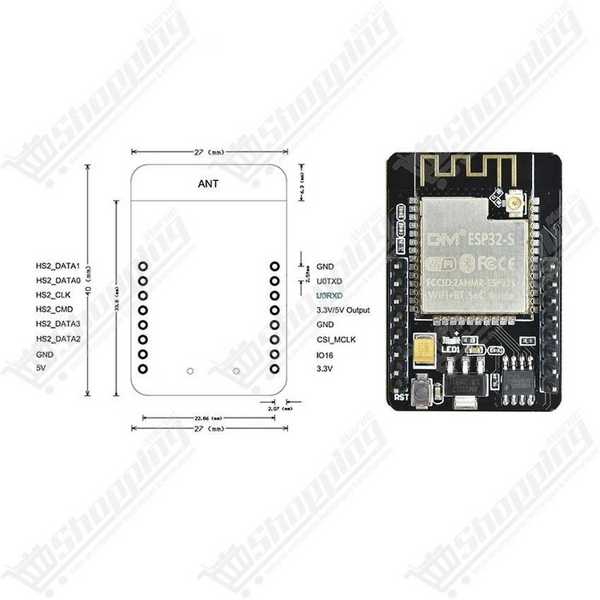 Module ESP32-CAM Dual Core WiFi et Bluetooth avec Caméra OV2640 et Lecteur de Carte MicroSD