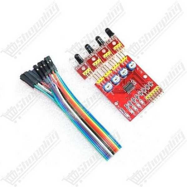 Module suiveur de ligne et d'évitement d'obstacles infrarouge 4 voies