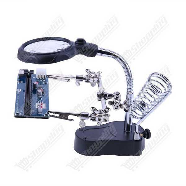Support troisième main avec loupe pour soudure