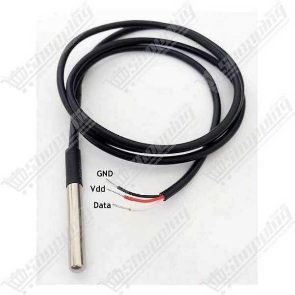 Capteur de Température DS18B20 avec Sonde Étanche en Acier Inoxydable 1m