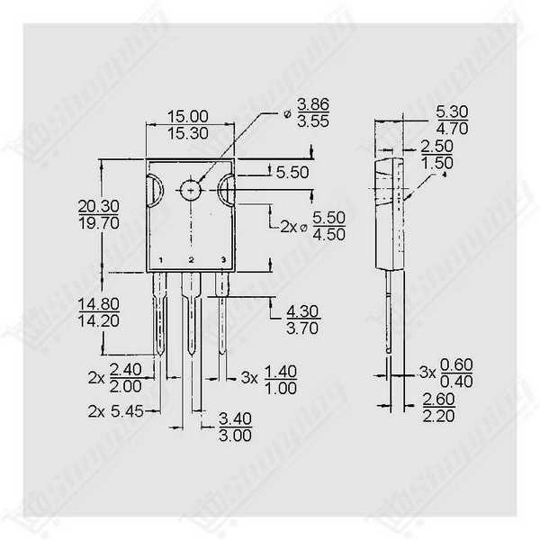 Transistor MOSFET IRFP460A Canal N 500V 20A TO-247