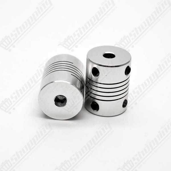Coupleur d'axe flexible en aluminium 6mm x 8mm