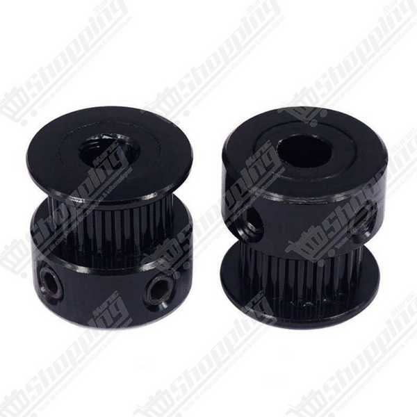 Poulie GT2 Noire 20 Dents - Axe 5mm - Courroie 6mm