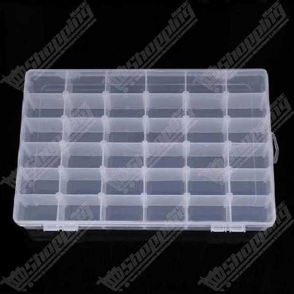Boîte de rangement plastique transparente 36 cases 270x170x41mm