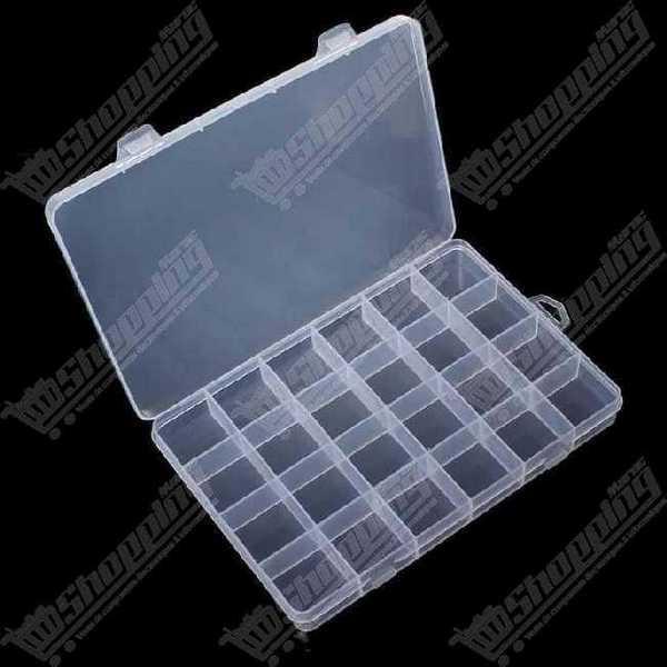 Boîte de rangement en plastique transparente 24 cases 190x128x35mm