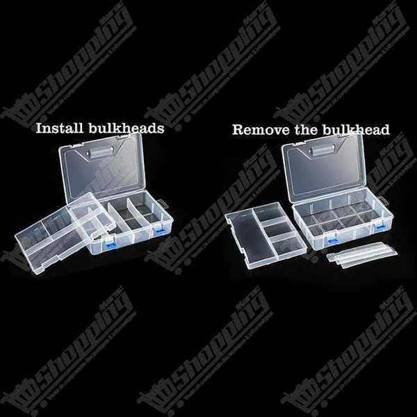Boite de rangement double étage 230x160x58mm transparente