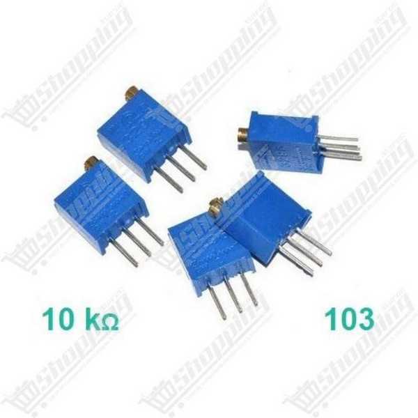 Potentiomètre multitours 10K 3296W (103) trimmer