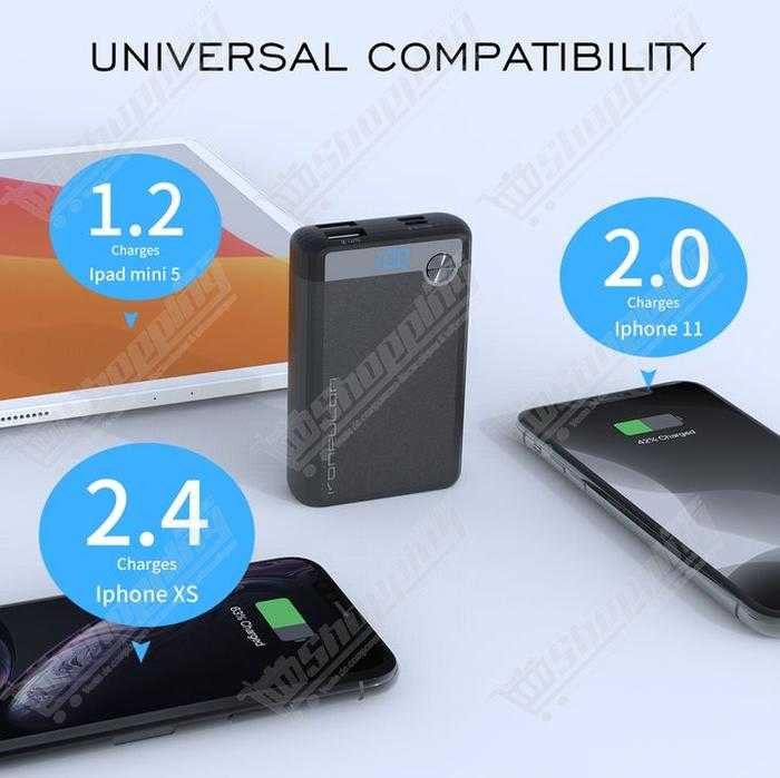 Batterie Externe Konfulon Q11 10000mAh Charge Rapide avec Affichage Numérique