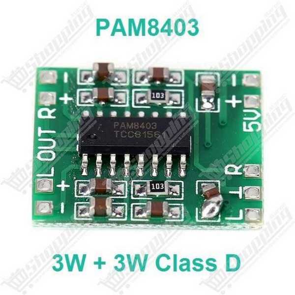 Module Mini Amplificateur Audio Numérique PAM8403 2x3W Classe D 2.5-5V