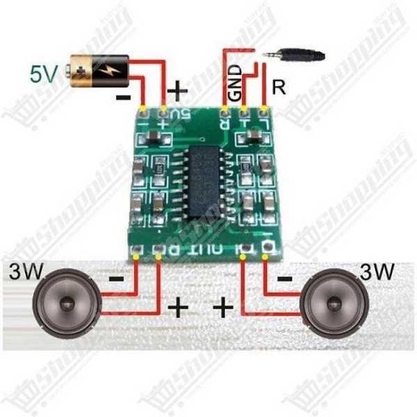 Module Mini Amplificateur Audio Numérique PAM8403 2x3W Classe D 2.5-5V