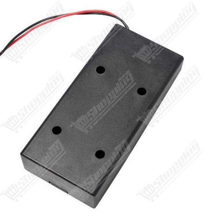 Support de batterie 2x18650 noir avec interrupteur