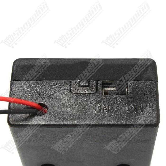 Support de batterie 2x18650 noir avec interrupteur
