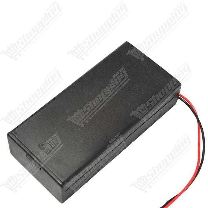 Support de batterie 2x18650 noir avec interrupteur