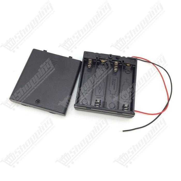 Support de piles 4xAA avec couvercle et interrupteur