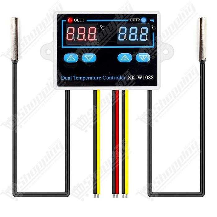 Thermostat numérique double XK-W1088 10A 220V - Régulateur de température à double affichage LED