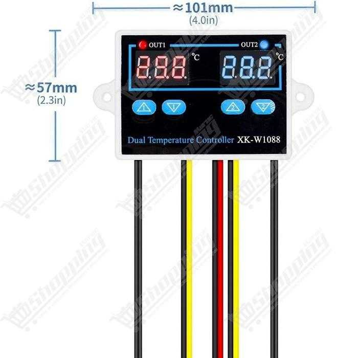 Thermostat numérique double XK-W1088 10A 220V - Régulateur de température à double affichage LED