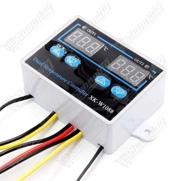 Thermostat numérique double XK-W1088 10A 220V - Régulateur de température à double affichage LED