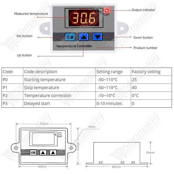 Thermostat numérique XH-W3002 AC 110-220V