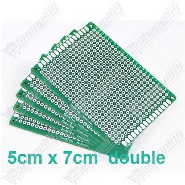 Plaque PCB pastillée double face 5x7cm 2.54mm