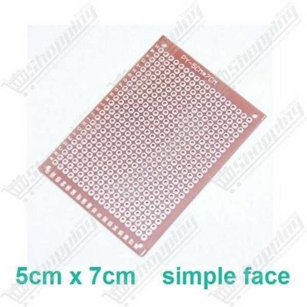 Plaque d'essai PCB simple face 5x7cm