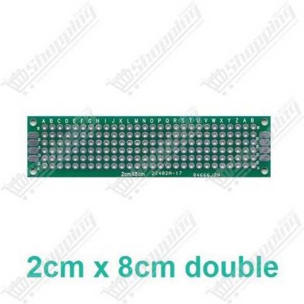 Plaque d'essai pastillée double face 2x8cm 2.54mm PCB