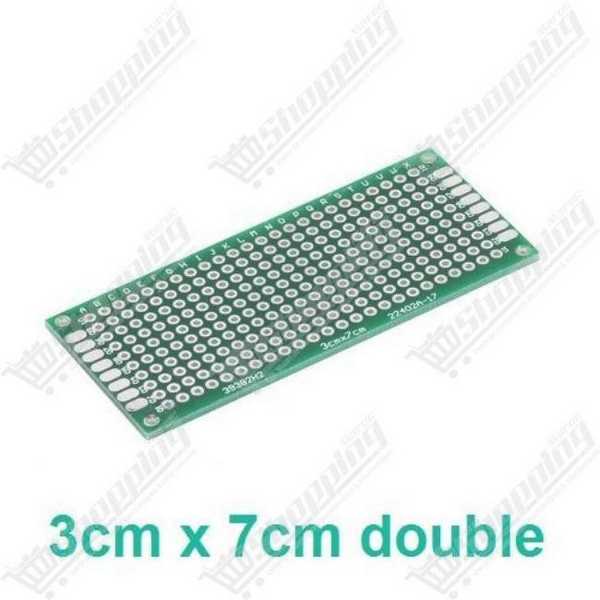 Plaque d'essai PCB prototype double face 3x7cm pas 2.54mm