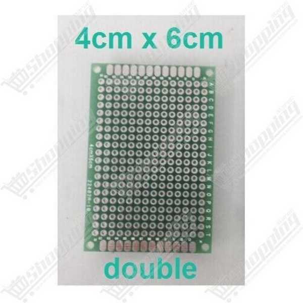 Plaque d'essai PCB pastillée double face 4x6cm pas 2.54mm