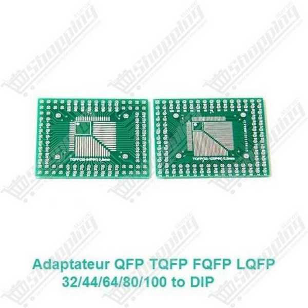 Adaptateur QFP TQFP FQFP LQFP 32/44/64/80/100 vers DIP