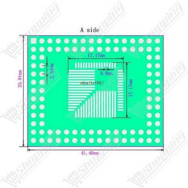 Adaptateur QFP TQFP FQFP LQFP 32/44/64/80/100 vers DIP