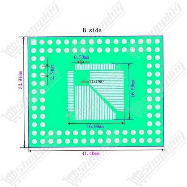 Adaptateur QFP TQFP FQFP LQFP 32/44/64/80/100 vers DIP