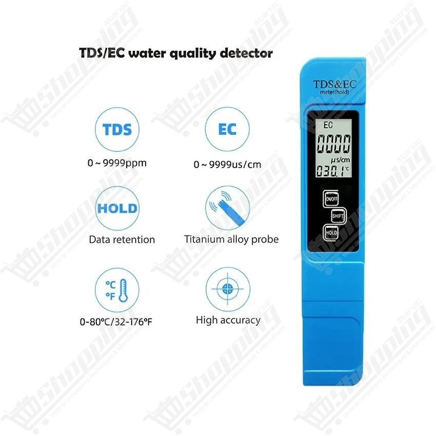 Testeur numérique portable de qualité de l'eau TDS et température