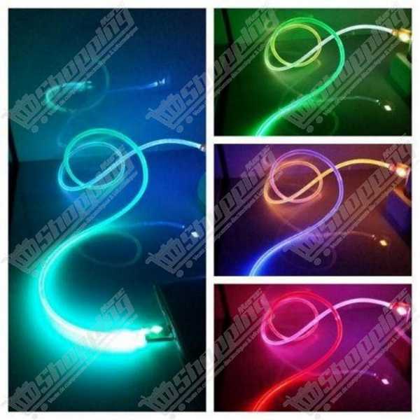 Câble de charge USB lumineux LED pour Samsung et LG - 20 cm