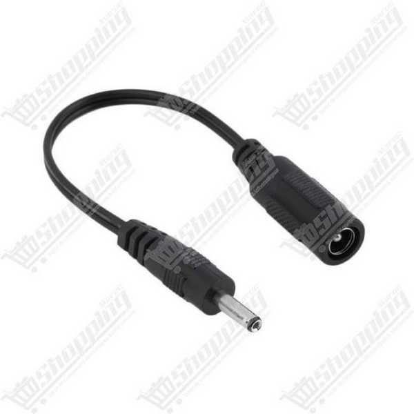 Cordon adaptateur DC 5.5x2.1mm femelle vers 3.5x1.35mm mâle - 17cm