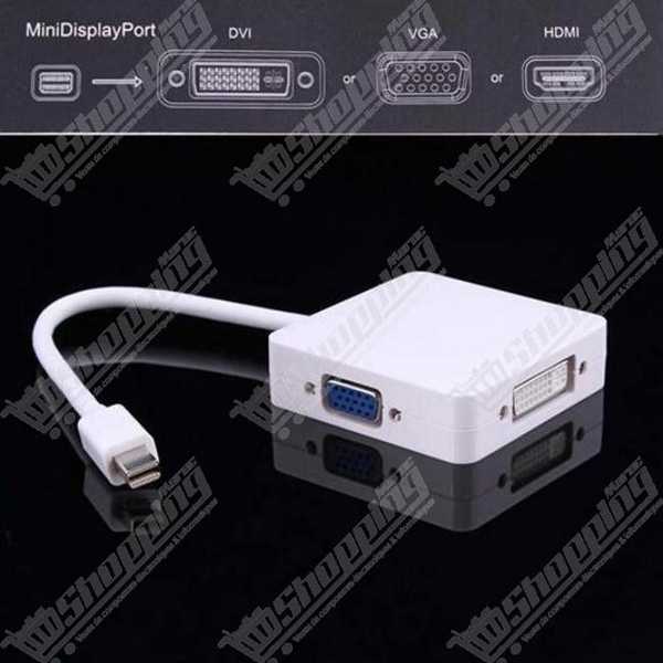 Adaptateur DisplayPort vers HDMI, DVI et VGA 3 en 1