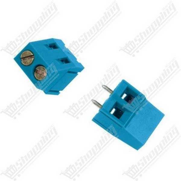 Bornier à vis 2 broches 5mm KF301 - Bleu