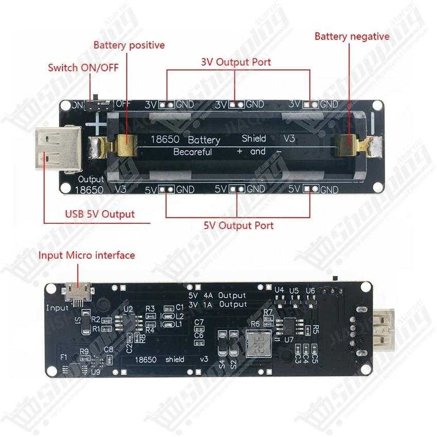 Shield de Charge et Protection pour Batterie 18650 V3
