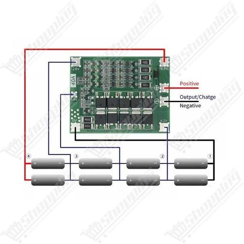 Module BMS 4S 40A 16.8V pour Batterie Lithium Li-ion 18650 avec Protection et Équilibrage