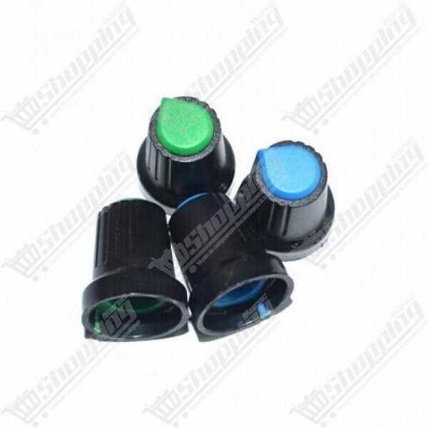 Bouton de potentiomètre rotatif - Axe 6mm - 15x17mm