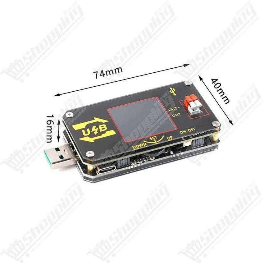 Convertisseur DC-DC Buck-Boost USB réglable 0.6-30V 15W avec afficheur LCD