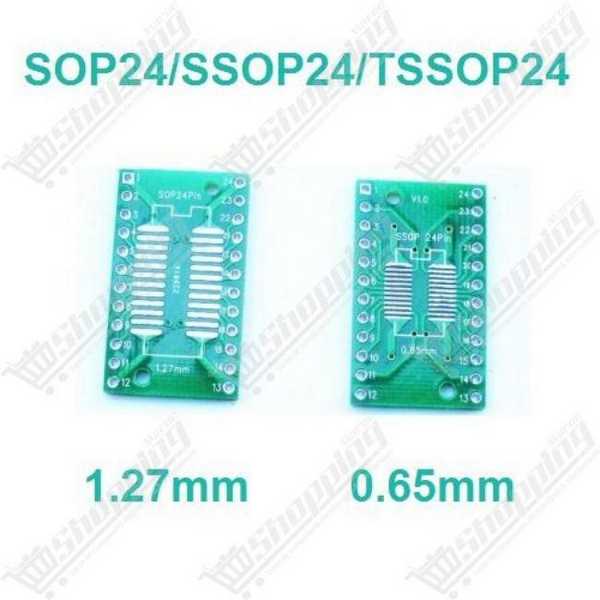 Adaptateur SOP24 SSOP24 vers DIP-24 (1.27mm / 0.65mm)