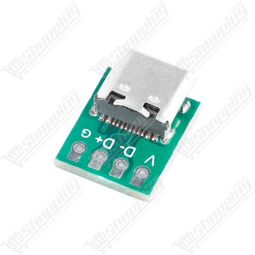 Adaptateur USB Type-C Femelle vers DIP 2.54mm PCB