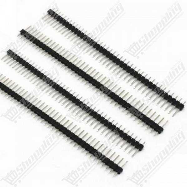Barrette de pins mâle 1x40 simple rangée 2.54mm noir